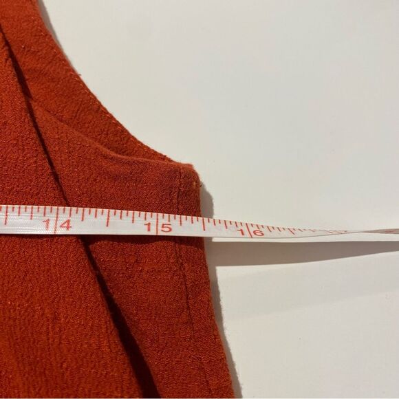 THML Orange Embroidered Hem Pleated Halter Boho Mini Dress Women's Size XS - Picture 12 of 15